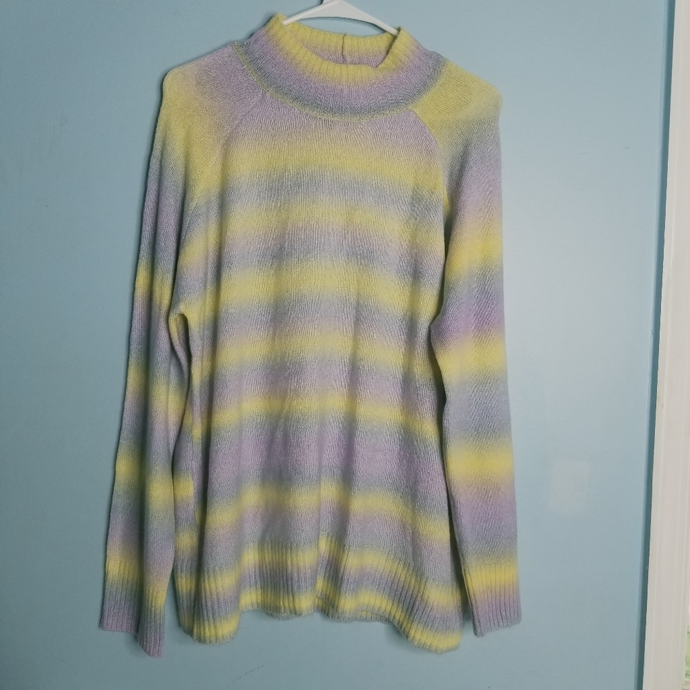 Workshop Mock Neck Multicolor Sweater Size Large